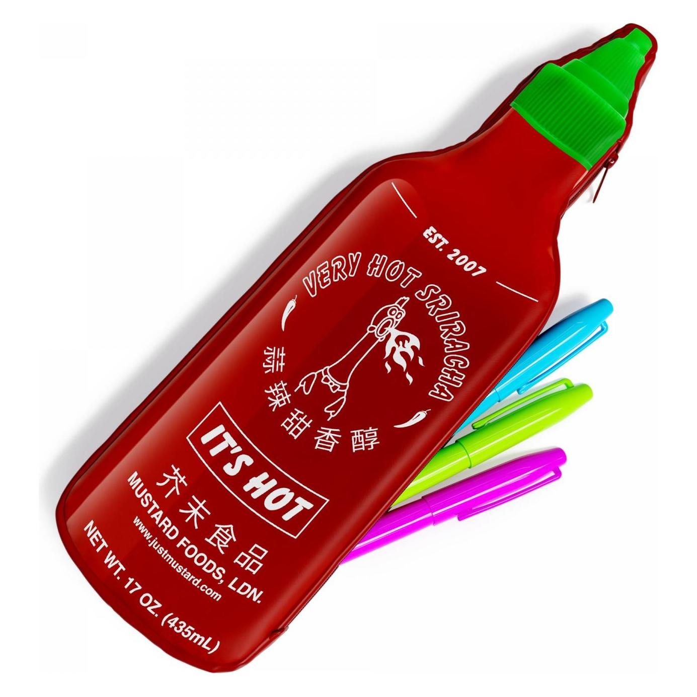 Mustard - Sriracha Pencil Case - Red - 8 inches height x 3 inches diameter (M16256)