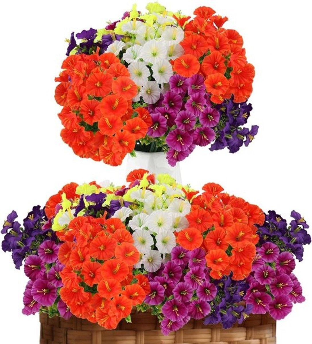 10 Bundels Weerbestendige Kunstbloemen voor Buiten, Petunia-stijl, voor Balkon en Graf