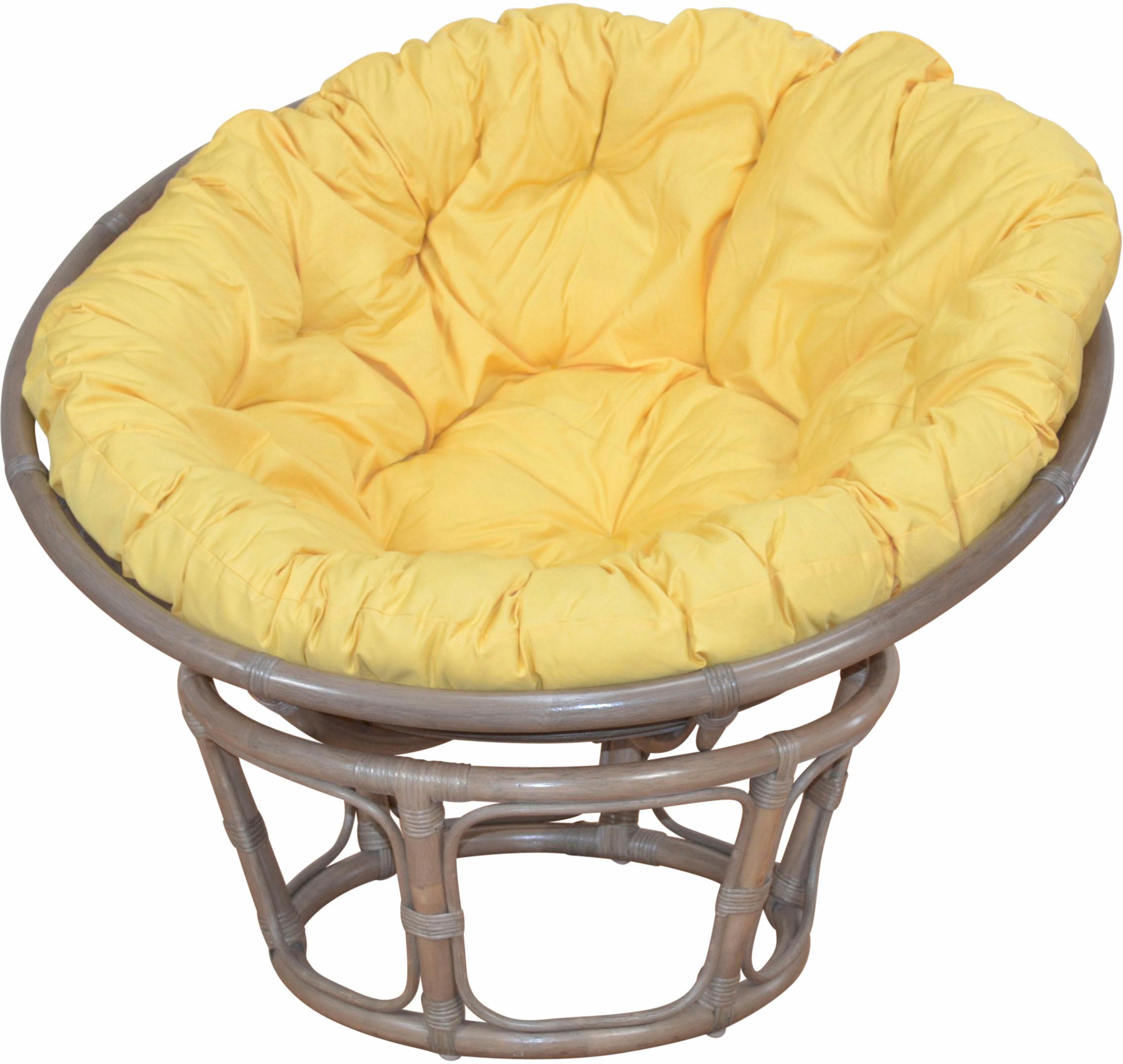Rattanstuhl HOME AFFAIRE "Buse", bunt (naturgrau, gelb), Ø80cm, Stühle, Rattanstuhl, aus handgeflochtenem Rattan