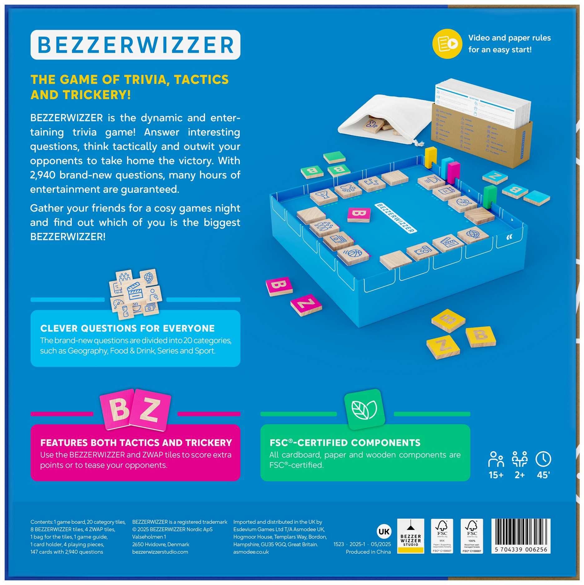 Bezzerwizzer (2025 Refresh) - Competitive Trivia Game for Group Play, Ages 10+, 2,940 Questions, 20 Categories, Asmodee