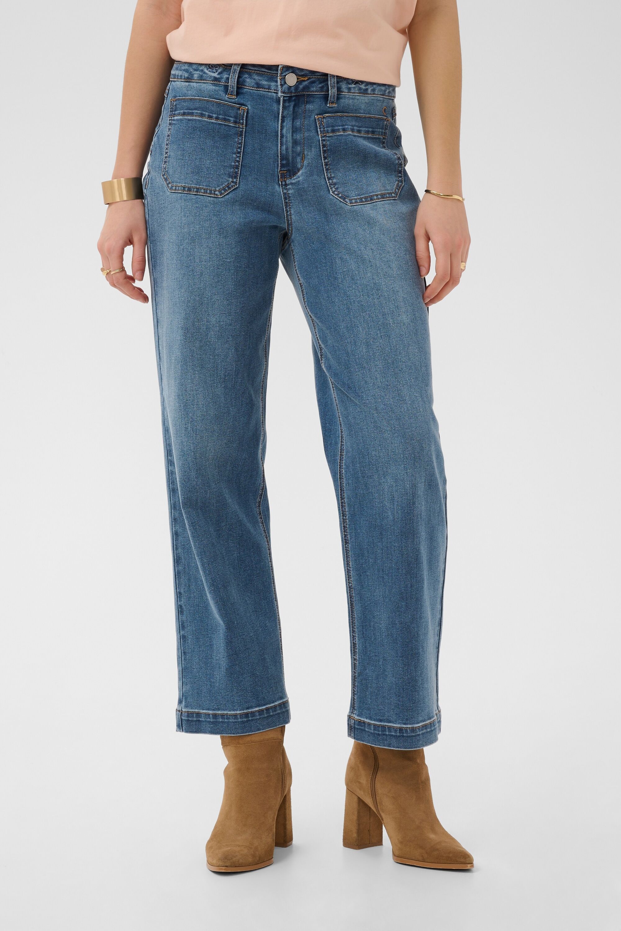 Regular-fit-Jeans CREAM "Damen Jeans CRNoemi", Damen, Gr. 26, N-Gr, blau (manitoba midblau denim), Obermaterial: 80% Baumwolle CO. 18% Polyester PES. 2% Elasthan EL., Jeans Regular-fit-Jeans