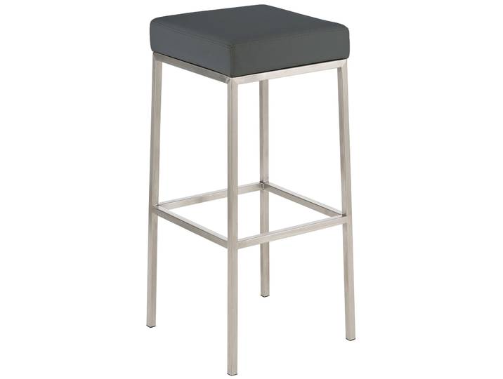 TPFLiving Barhocker Montana E5 Gestell Edelstahl Kunstleder - Grau