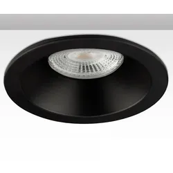 ISOLED Einbaurahmen rückversetzt für GU10/MR16, IP54, rund, Ø 8.5cm, mit Glaslinse, exkl. Leuchtmittel, Schwarz ISO-113281