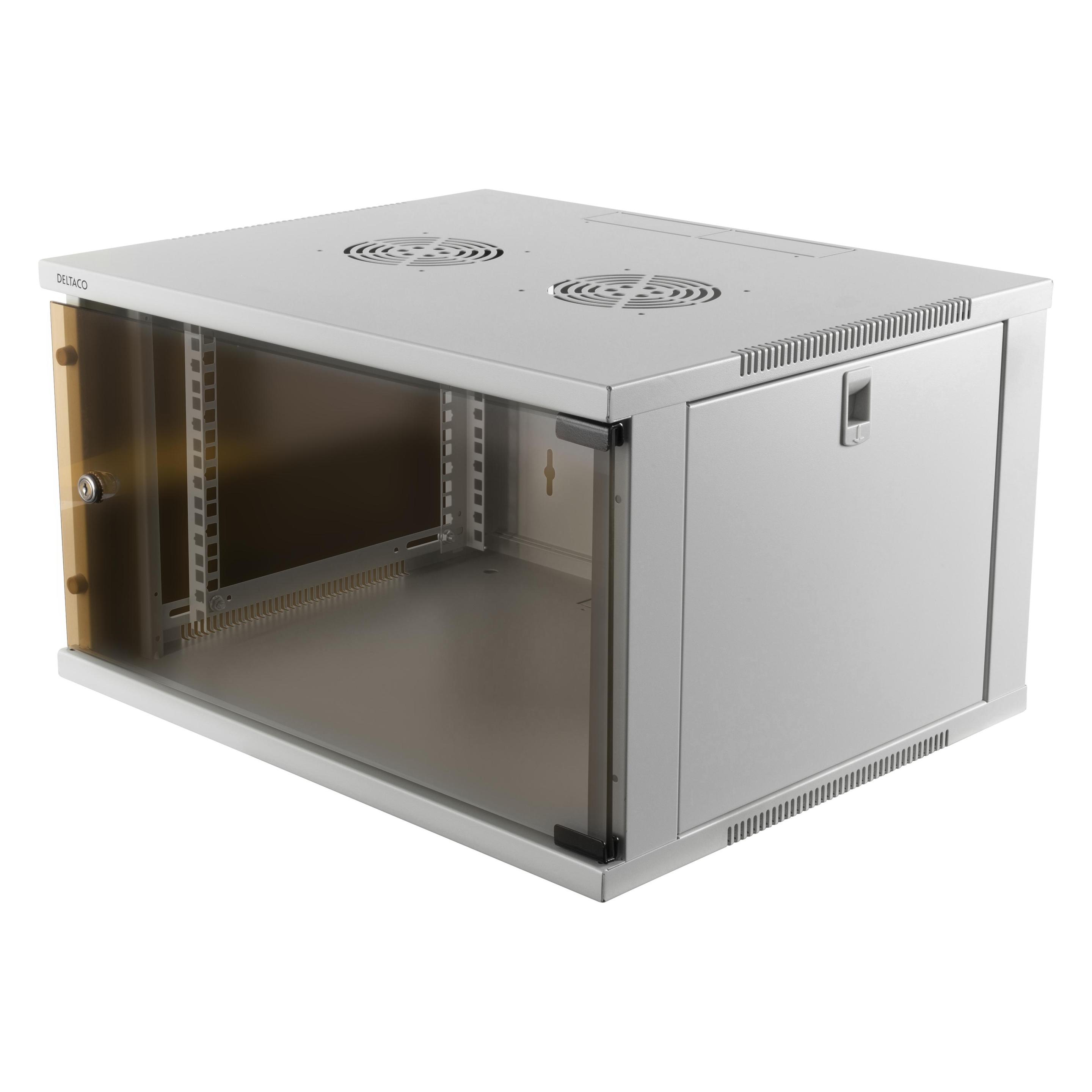 Deltaco rack cabinet 6U Wall mounted rack White (6 HE, 19 Zoll Rack) (19-5406W)