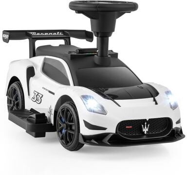 Costway 6V Electric Kids Ride on Push Car Maserati Licensed with Foot Pedal and Music-White