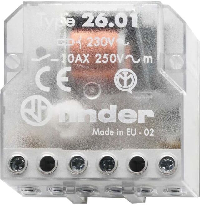 Finder Interrupteur à impulsion encastré 1S 10A 230VAC 26.01.8.230.0000 (260182300000)