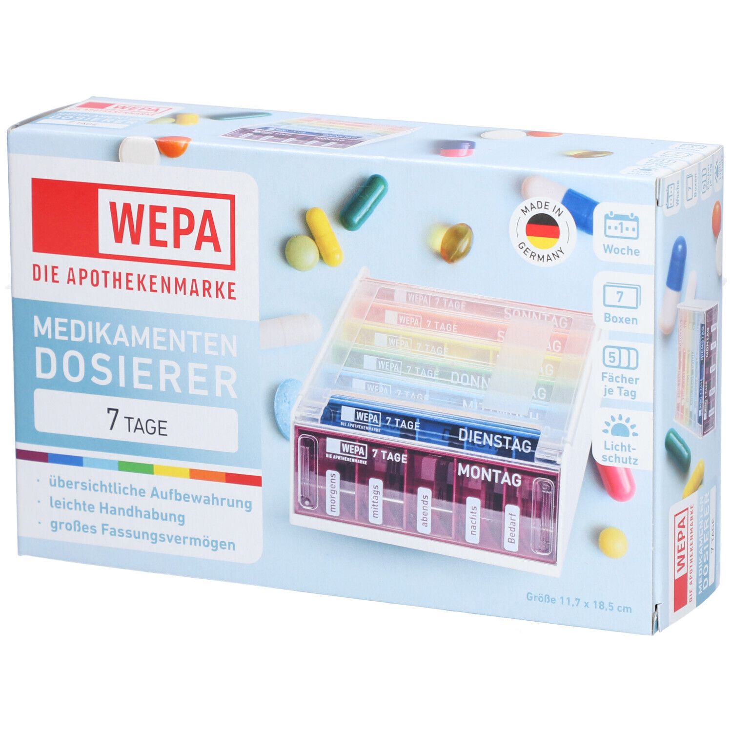 Wepa 7 Tage Wochenmagazin UV-Schutz+ Regenbogen 1 St Box