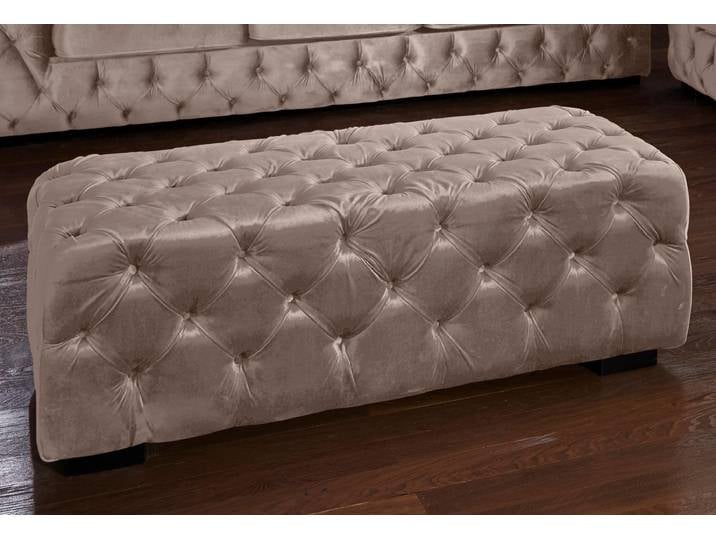 Polsterhocker HOME AFFAIRE Kalina , braun, B:120cm H:42cm T:55cm, Hocker, Polsterhocker, mit klassischer Chesterfield-Knopfheftung