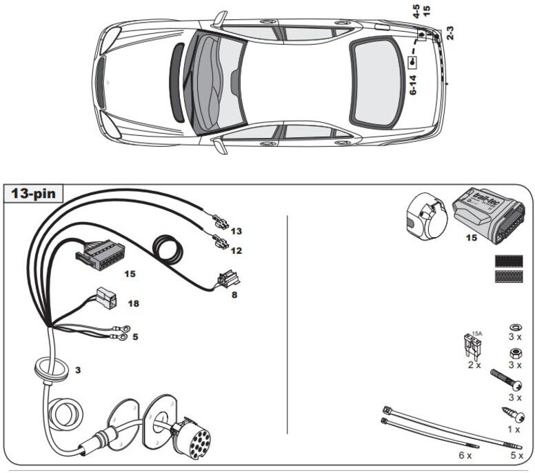 FAISCEAU SPECIFIQUE 13 BROCHES POUR MERCEDES CLS C257 (12/17-)