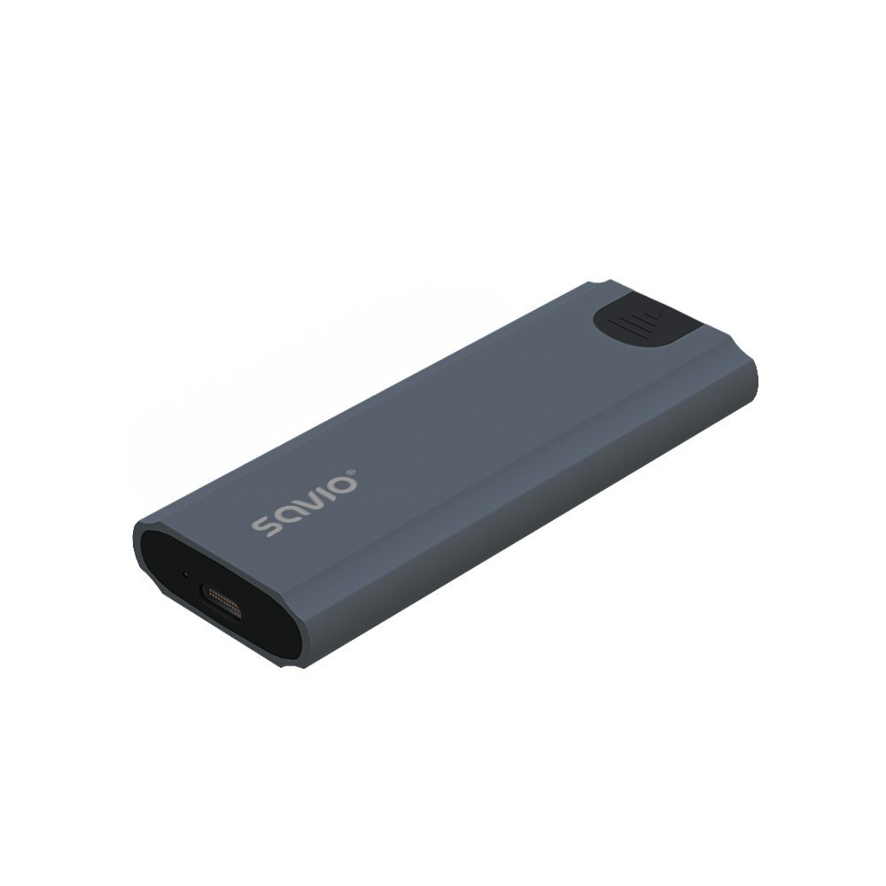 Savio AK-67 M.2 SSD NVMe externe harde schijfbehuizing USB-C 3.1 grijs