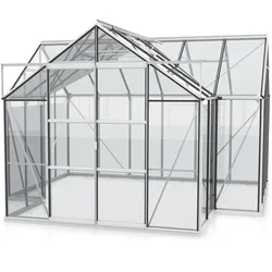 Vitavia Gewächshaus Sirona/Sirius Orangerie inkl. 4 Dachfenstern - 13,0 m2 Alu-blank eloxiert