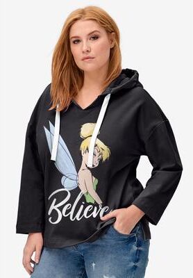 Plus Size Women's Disney Womens Hooded Sweatshirt Tinkerbell by Disney in Black Tinkerbell (Size 22/24)