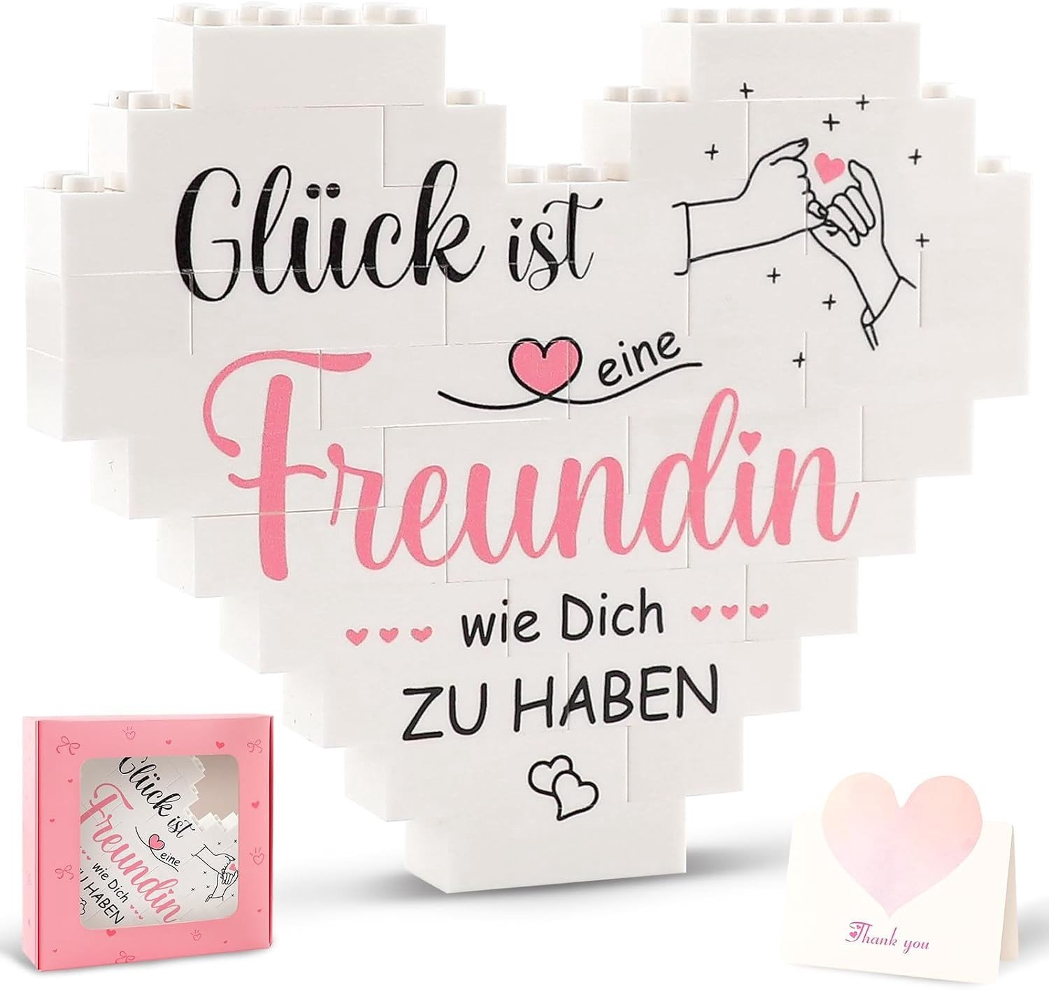 Hartvormige Plaque Decoratie met de tekst Glück ist ein girlfriend wie Dich zu Haben - Vriendschapscadeau voor Vriendinnen