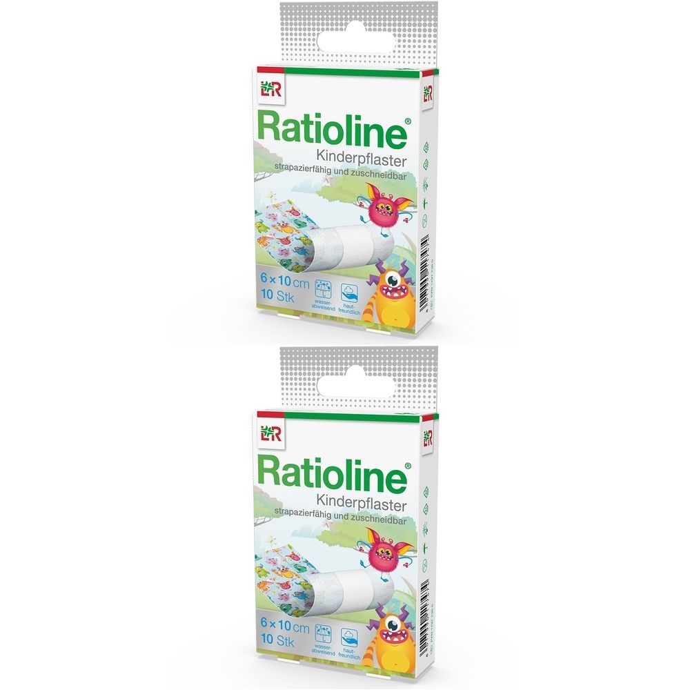 Ratioline Kinderpflaster zuschneidbar 6 cmx1 m 2x 2x10 St Pflaster