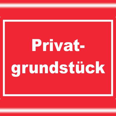 HB-Druck Privatgrundstück Aufkleber weiß-rot A8 (52x74mm)