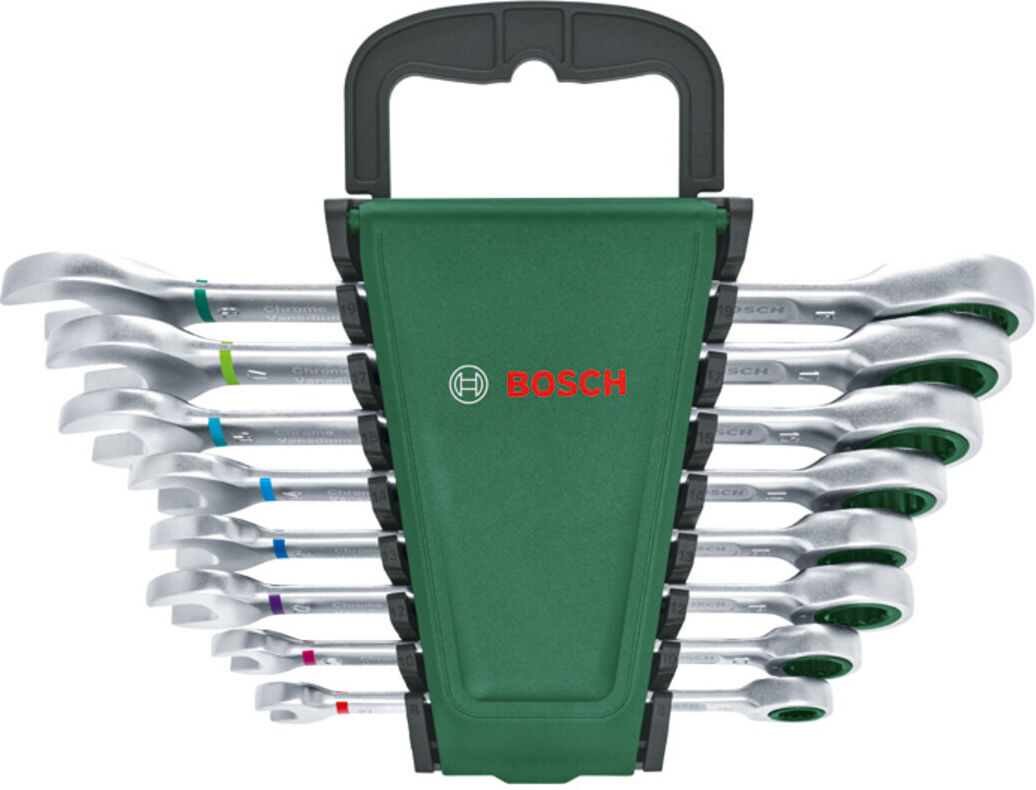 Bosch Handwerkzeuge Schraubenschlüssel mit Ratsche Set 8-tlg. (1600A027PS)
