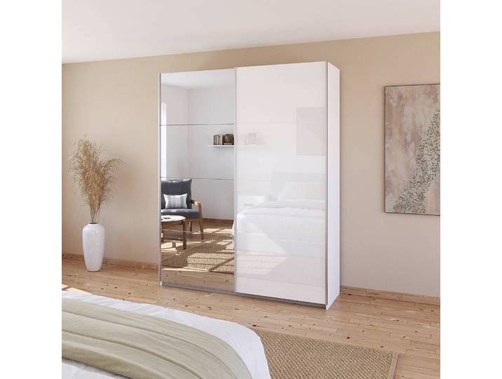 Armoire - Verre & Miroir 181cm Blanc/Blanc alpin