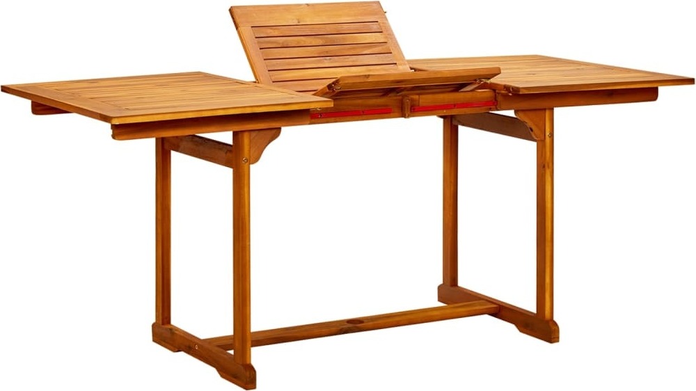 The Living Store Garten-Esstisch (120-170)x80x75 cm Massivholz Akazie