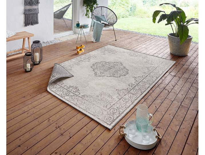 In- & Outdoorteppich Cebu Grau/Grau/Creme Polypropylen 240 x 0 x 340cm