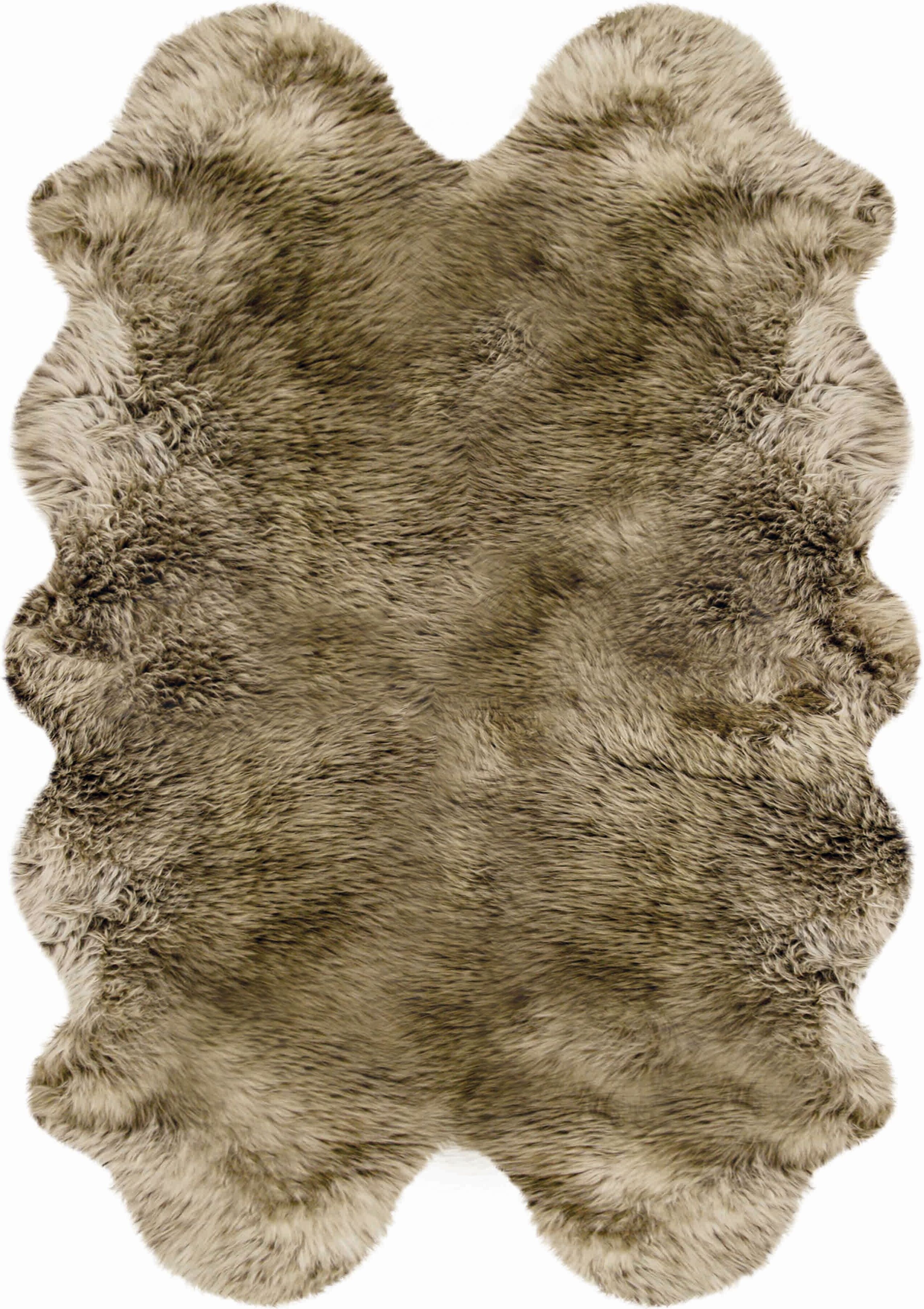 Fellteppich HEITMANN FELLE "Lammfell 190", braun (braun mit hellbraunen spitzen), B:120cm H:70mm L:185cm, Obermaterial: 100% Lammfell, Teppiche, Fellteppich, Premium Qualität, echtes Austral. Lammfell, besonders weich braun mit hellbraunen spitzen B : 120