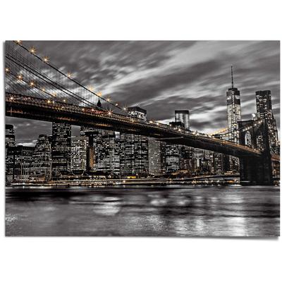 Poster REINDERS "New York", schwarz (farbe bild(er): schwarz, weiß), B:140cm H:100cm T:0,1cm, Papier, Bilder, Poster