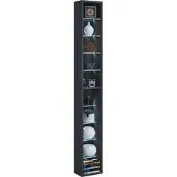 VCM, Regal, Regal DVD CD Möbel Aufbewahrung Holzregal Standregal Möbel "Rasato XL" (21 x 14 x 155 cm)