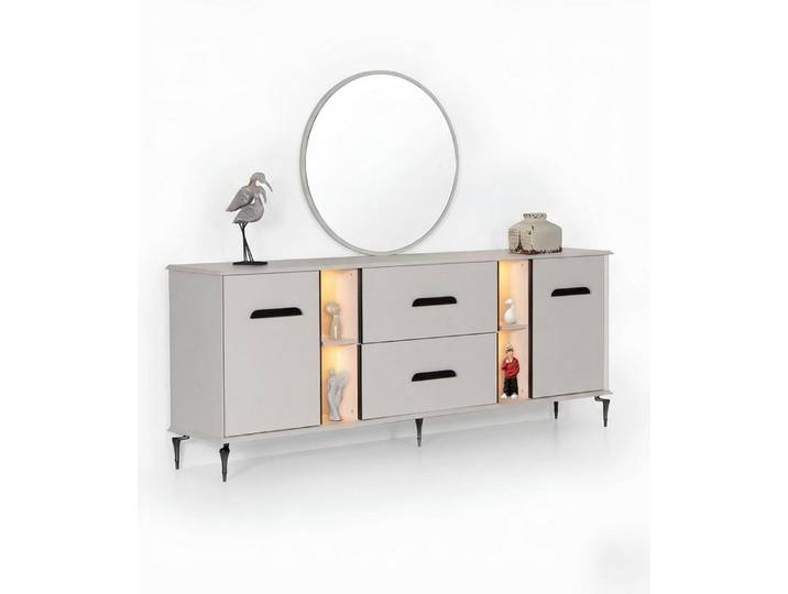 JVmoebel Sideboard Sideboard Beige Bequem Modern Geräumig Mit Beleuchtung Stilvoll, Made in Europa