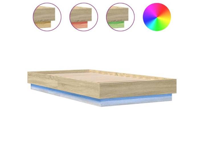 Cadre de lit 1 personne - avec lumières LED - chêne sonoma - 75x190 cm - LL273012