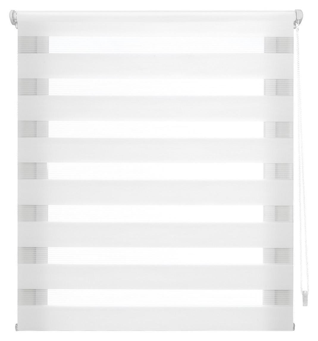 Omgoods Dubbellaags Rolgordijn zonder boren, Wit, 140 x 130 cm