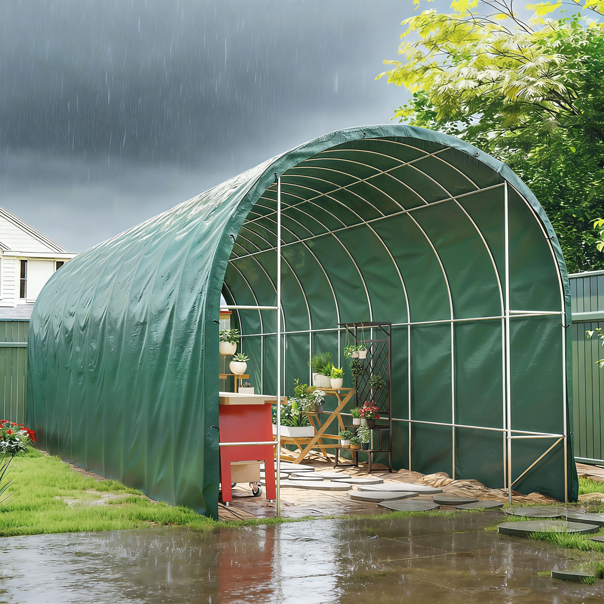 Outsunny Telo Impermeabile 6 x 8m, PE Resistente agli Strappi da 90 GSM   Aosom Italy