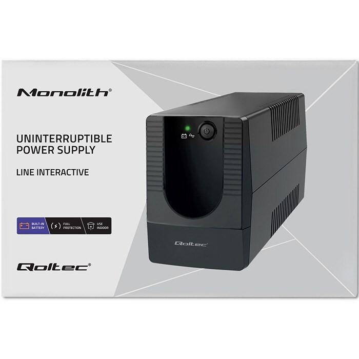 Qoltec 53772 Uninterruptible Power Supply Line Interactive Monolith 650VA 360W