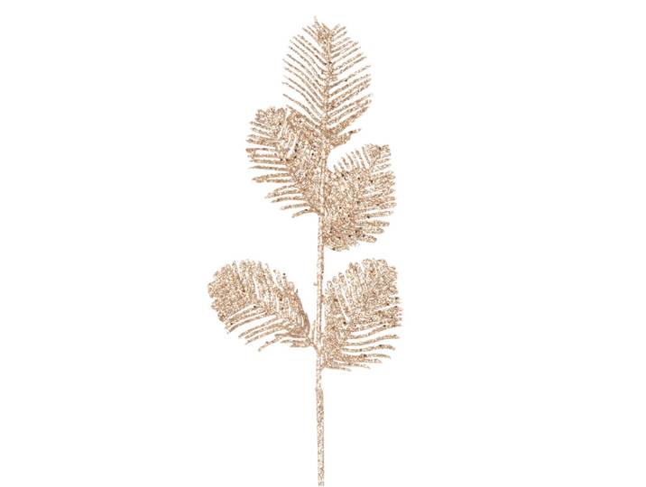 Weihnachtszweig mit goldfarbener Kastanie