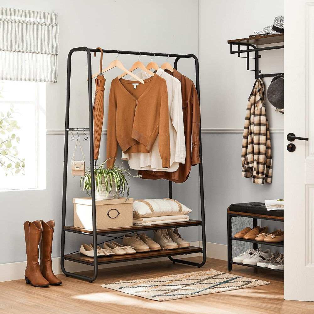 Rio Lenroy 100 cm Clothes Rack Dark Brown/Black
