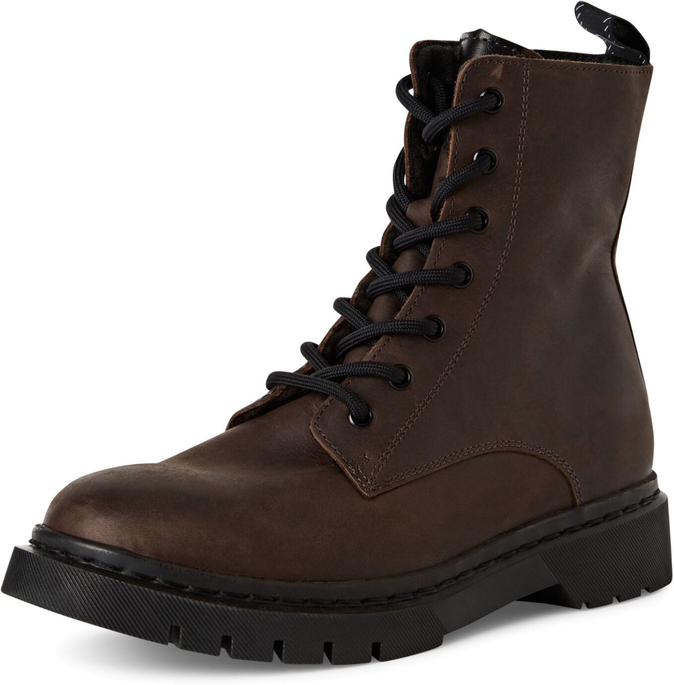 Winterboots TAMARIS, Damen, Gr. 38, Warmfutter, braun, Leder, Lederimitat, Basic, Schuhe Winterboots, Blockabsatz, Schnürboots, Winterstiefelette, T-Logo an der Zunge braun 38, Warmfutter