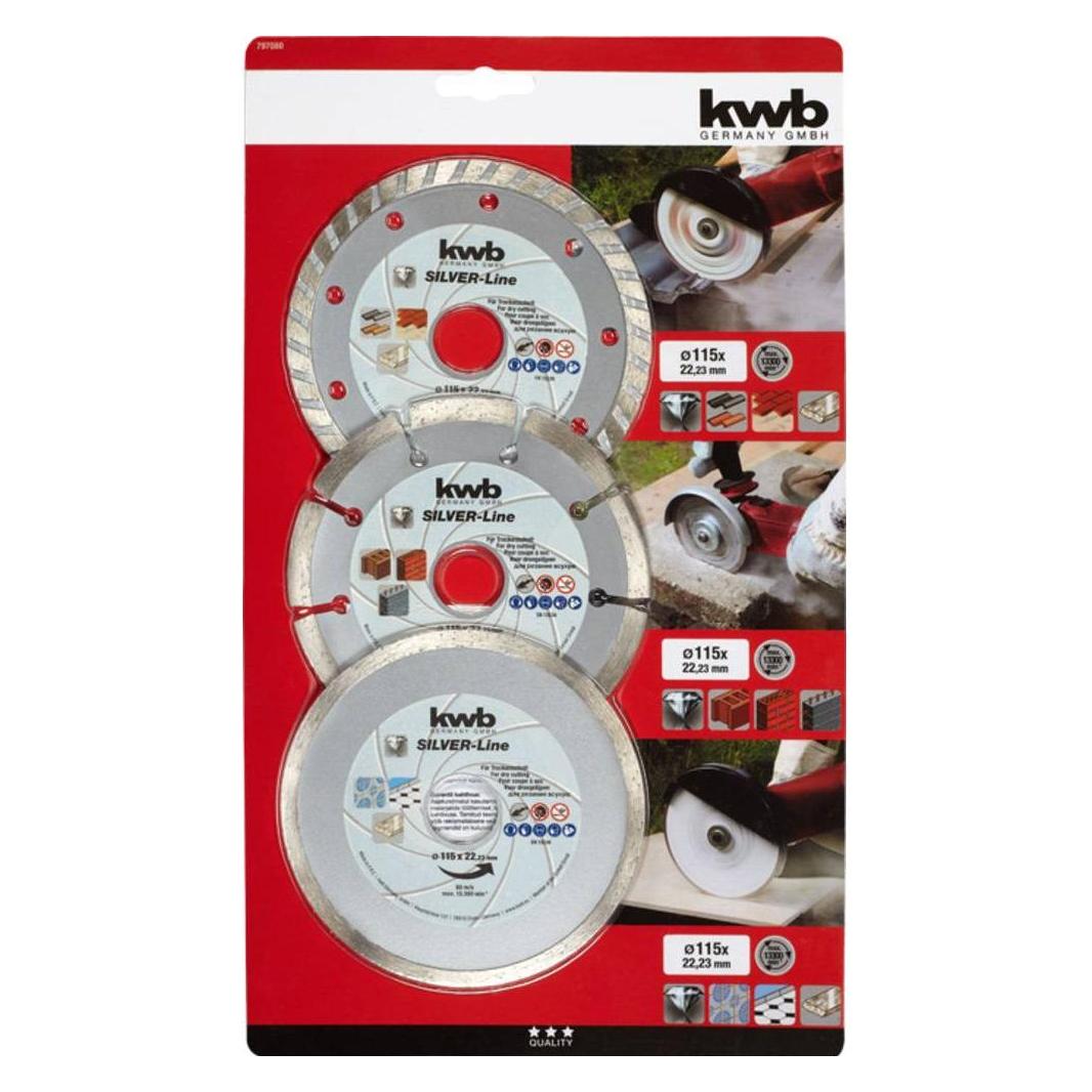 kwb Diamant-Trennscheiben-Set 115 3-tlg. (797080)