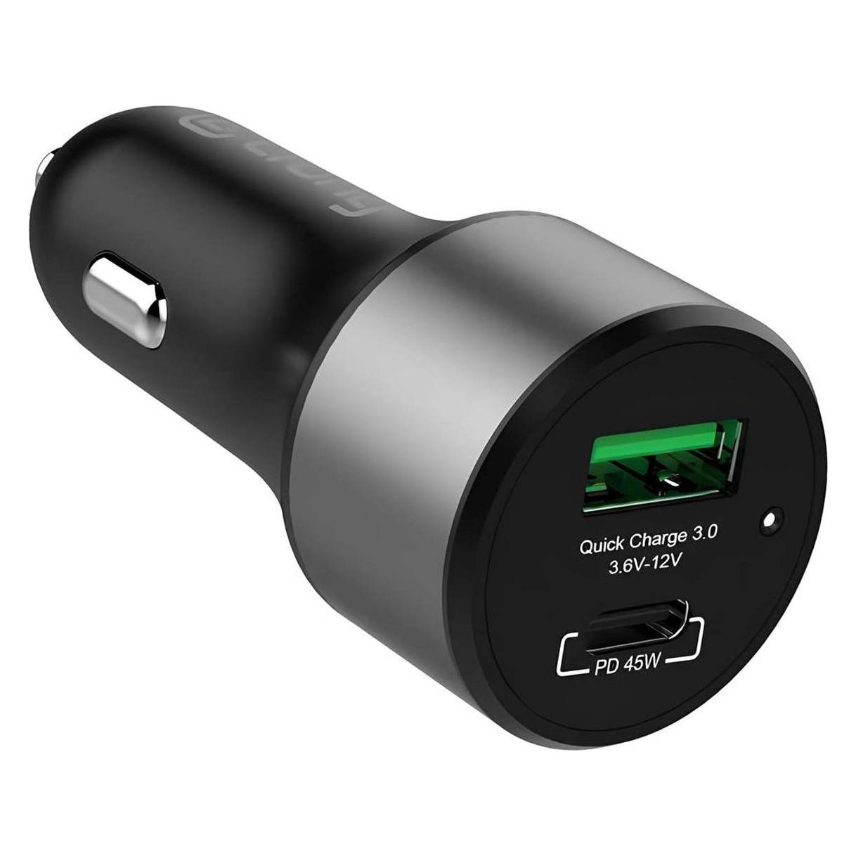 Crong Power-Autoladegerät 1x USB-A 1x USB-C (CRG-PWRC-USBC63-BLK) (CRG-PWRC-USBC63-BLK)