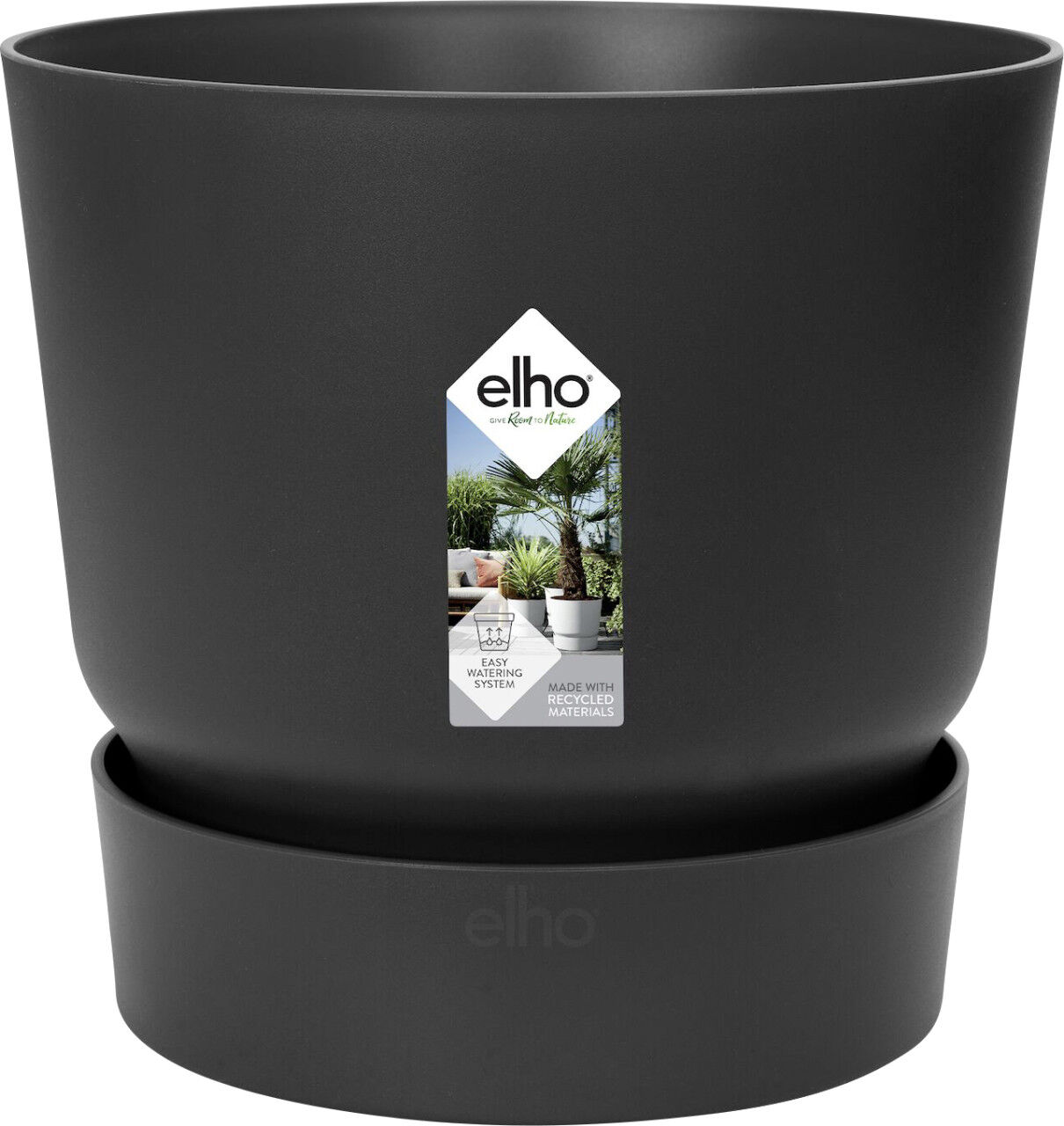 Elho Pflanztopf Greenville Ø 30 x 27,8 cm lebhaft schwarz