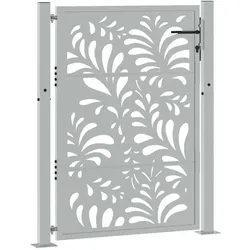 vidaXL, Gartenzaun, Gartentor 105x130 cm Wetterfester Stahl Wellen-Design Zauntor