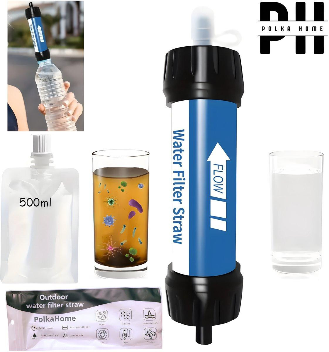 PolkaHome Waterfilter Survival Filter voor 4000L – Waterzuiveringsapparaat voor Outdoor en Survival