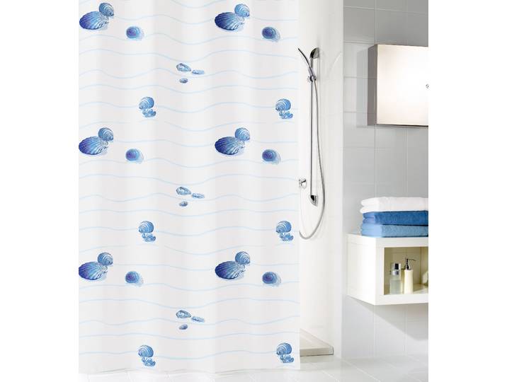 Duschvorhang KLEINE WOLKE Miami , blau, B:180cm H:200cm, Polyester, Duschvorhänge, Duschvorhang