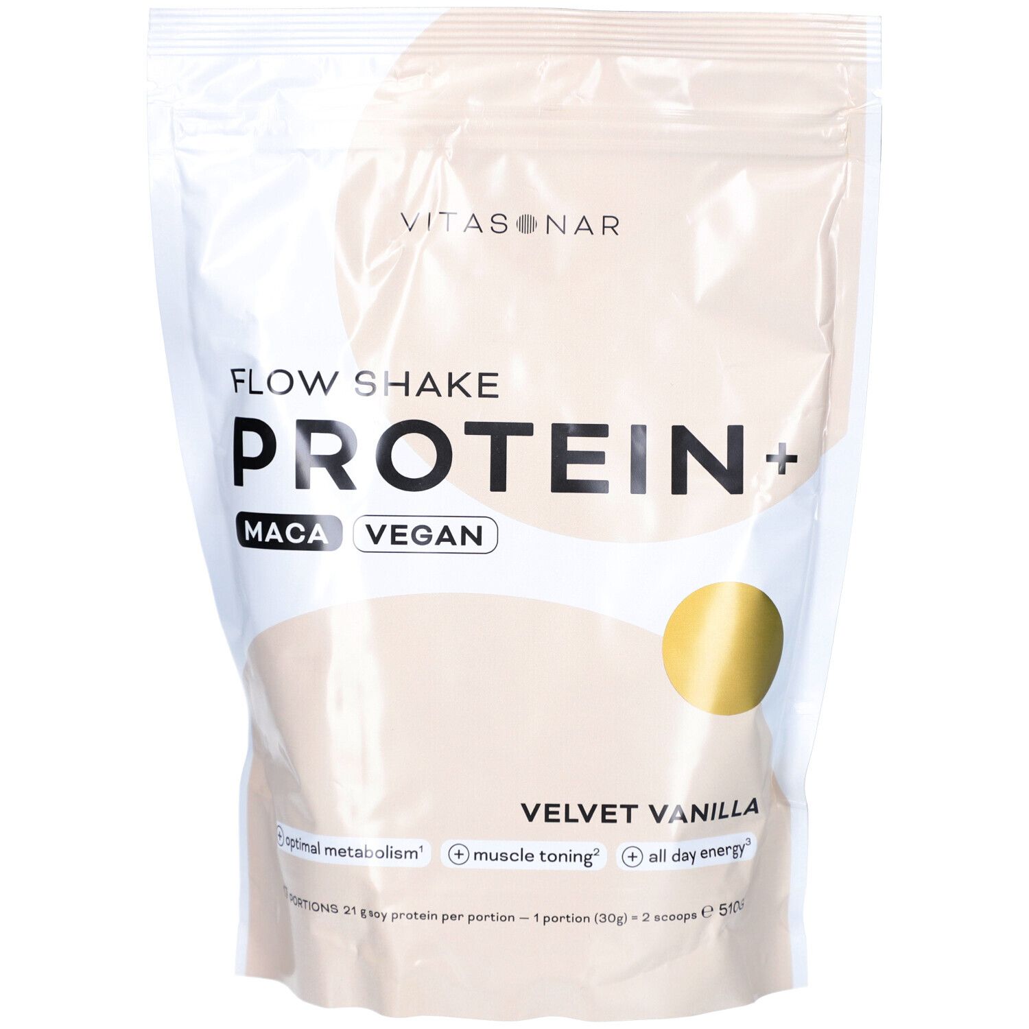 Vitasonar Velvet Vanille Flow Shake Vegan Proteine+ 510g 510 g Puder