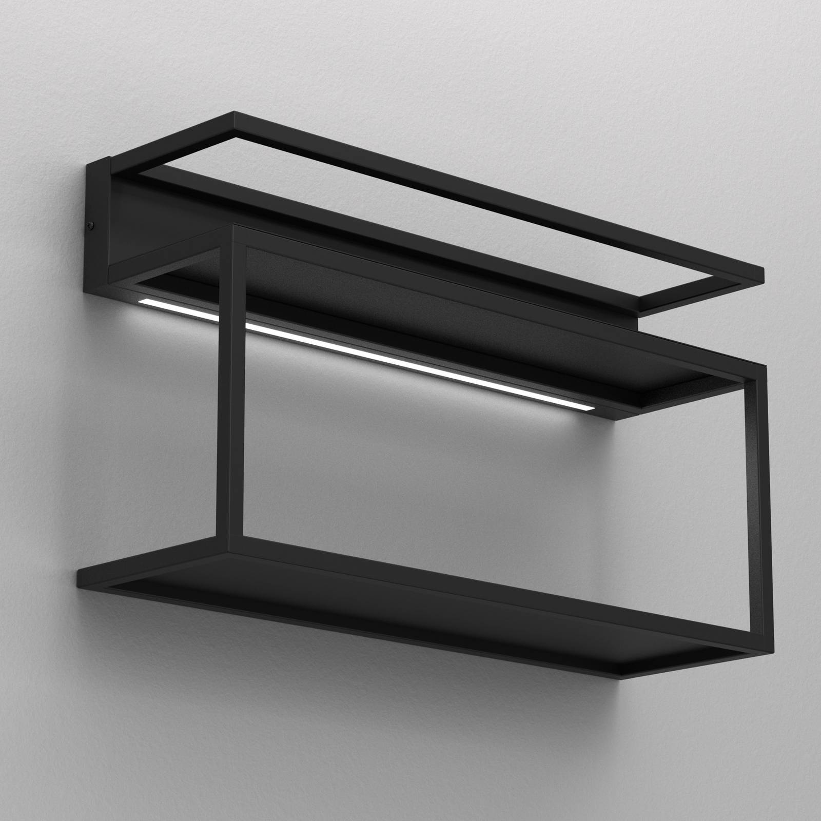 Wandlampe Shelf Luminex, schwarz, für Wohn- / Esszimmer, Metall, Modern, LED Wandleuchte, Wandlampe Innen