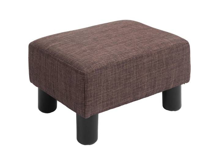 Homcom Fusshocker, Sitzhocker, Rechteckiger Ottoman, Fußstütze aus Leinen, Braun, Textil, 30x24x40 cm, Wohnzimmer, Sessel, Hocker, Sitzhocker