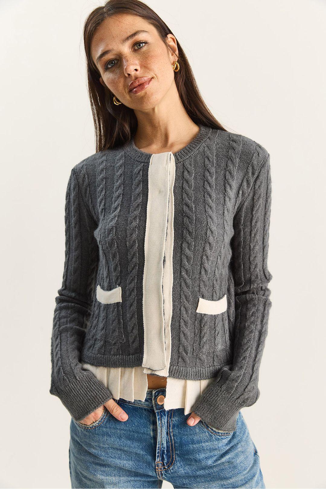Haar Baard Patroon Gebreide Cardigan