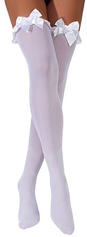 Overknee-Feinstrümpfe "Schleife", weiß