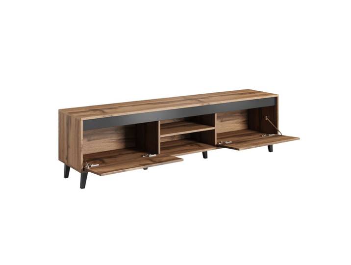 Meuble tv décor chêne wotan et anthracite 170cm