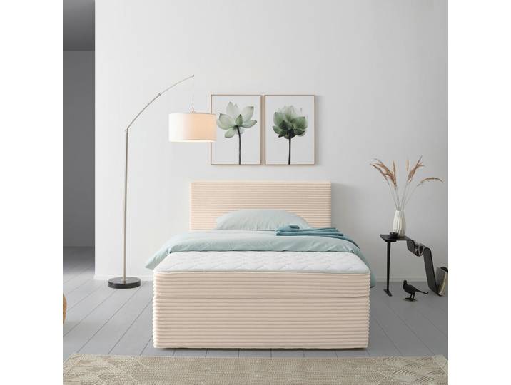 P & B Boxbett, Beige, Holz, Tanne, H3, 7-Zonen, Höhe ca. 20 cm, 140x200 cm, Schlafzimmer, Betten, Boxspringbetten