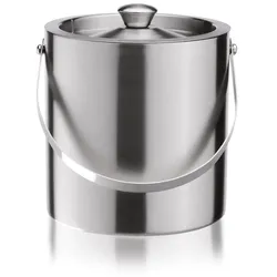 4x Eiseimer 2,5 l, Chromnickelstahl, silber