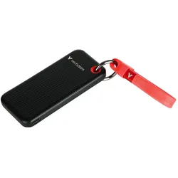 Verbatim Pocket SSD (2 TB), Externe SSD, Schwarz, Rot