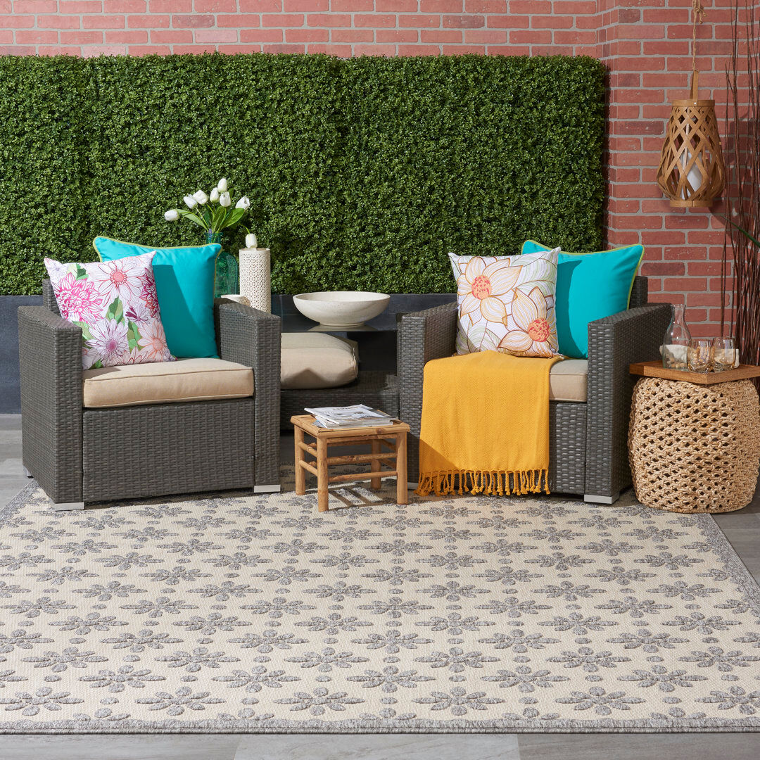 Longweave Cozumel Floral Area Rug Cream Rectangle 239 x 300cm